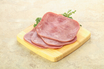 Sliced Beef Ham over board