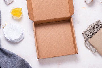 Recyclable wrapping box, parton package for zero waste items, empty inside