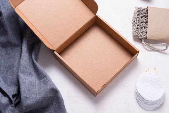 Recyclable wrapping box, parton package for zero waste items, empty inside