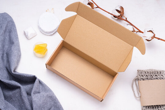 Recyclable wrapping box, parton package for zero waste items, empty inside
