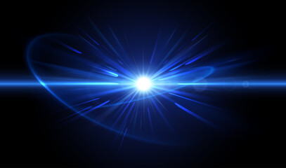 Abstract blue light rays effect