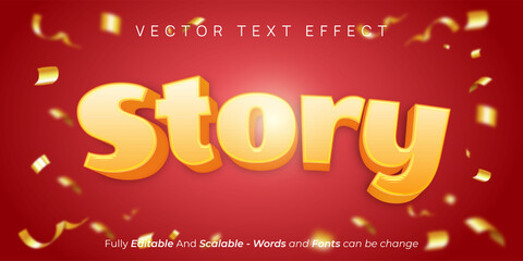 Editable text effect, Story with 3D style lettering