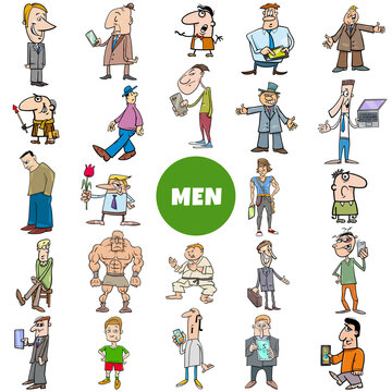 funny cartoon men characters big collection