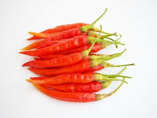 Chili pepper isolated on a white background. closeup photo, blurred.