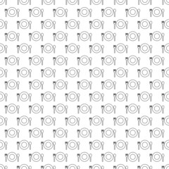 Seamless dish, fork, and spoon line art pattern background