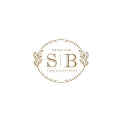 Initial letter SB beauty handwriting logo vector