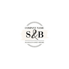Initial letter SB beauty handwriting logo vector