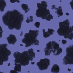 Fototapeta na wymiar Cow tie dye Very Peri purple color seamless pattern. Watercolor abstract texture.