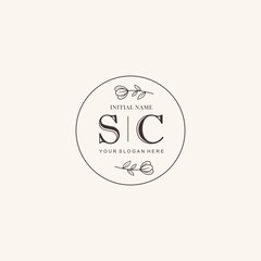 Initial letter SC beauty handwriting logo vector