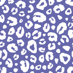 Leopard Very Peri purple color and white fantasy abstract seamless background