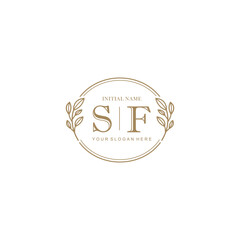 Initial letter SF beauty handwriting logo vector