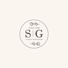 Initial letter SG beauty handwriting logo vector