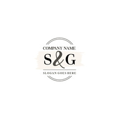 Initial letter SG beauty handwriting logo vector