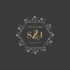 Obraz na płótnie Canvas Initial letter SJ beauty handwriting logo vector