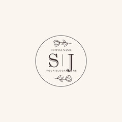 Initial letter SJ beauty handwriting logo vector