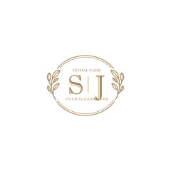 Initial letter SJ beauty handwriting logo vector