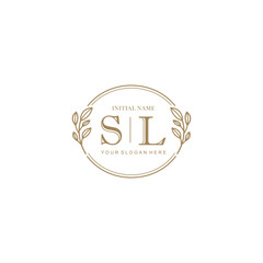 Initial letter SL beauty handwriting logo vector