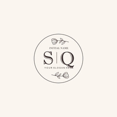 Initial letter SQ beauty handwriting logo vector
