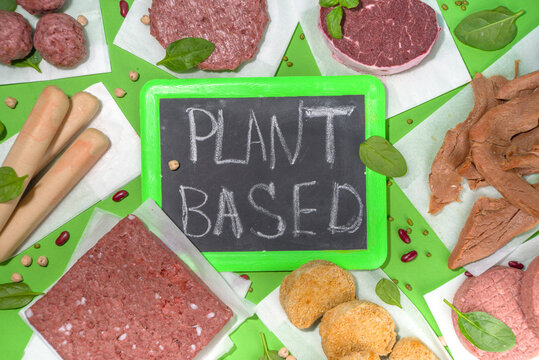 Lab-grown or plant based meat steak