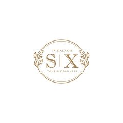 Initial letter SX beauty handwriting logo vector