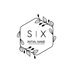 Initial SX beauty monogram and elegant logo design, handwriting logo of initial signature, wedding, fashion, floral