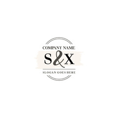 Initial letter SX beauty handwriting logo vector