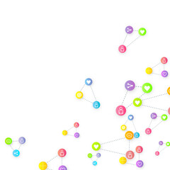 Social media marketing icons internet tags target