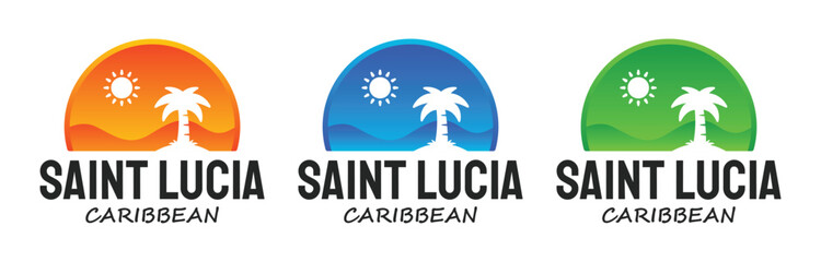 Saint Lucia tropical island symbol vector in graphic design.