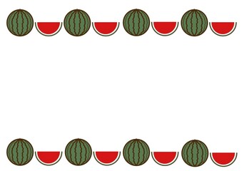 かわいいスイカのイラスト　フレーム素材