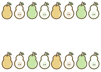 かわいい西洋梨のイラスト　フレーム素材