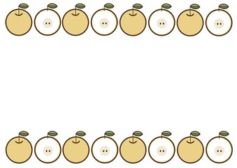 かわいい梨のイラスト　フレーム素材