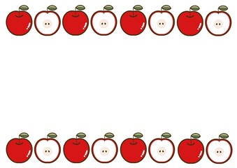 かわいいリンゴのイラスト　フレーム素材