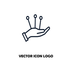injection hand vector icon logo illustration