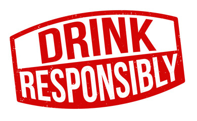 Drink responsibly grunge rubber stamp