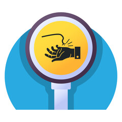 Danger Electricity Hazard Concept, Earth Leakage Vector Icon Design, Modern traffic guide warning sign, Regulatory and recognisable symbol, Mandatory Road signage stock illustration