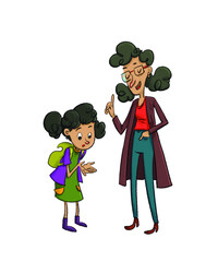 A mother talks with her daughter, who does not understand anything ...