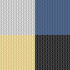 Set of oriental geometric SEAMLESS patterns with diamonds and dots. Ornates for decoration and printing on fabric. Design element. Vector