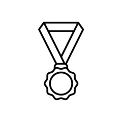 Medal line icon, vector outline logo isolated on white background