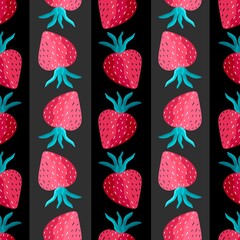 Fruit seamless strawberry pattern for fabrics and textiles and packaging and gifts and cards and linens 