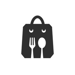 Shopping bag in a cookware shop. Concept design, illustration template vector, suitable for creative industries, cutlery shops, food stalls, restaurants and related businesses