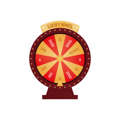 Obraz premium Lucky wheel realistic icon. Vector illustration eps 10
