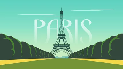 Foto op Plexiglas Vector illustration Paris France © Vasil