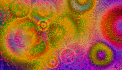Abstract fantasy multicolored background with circles.