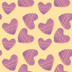 Seamless valentines pattern with hearts for postcard and gifts and cards 