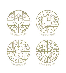 célébrer la saint-valentin, mariage, anniversaire. Sticker, tampon, symbole, amour, union, fête, célébration. faire-part, cadeau, invitation. Lignes, vecteur, vitrail, modifiable, pastel