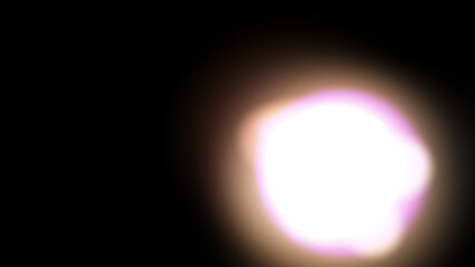 bright blurred light ball on black background