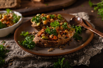 Healthy hummus with bread