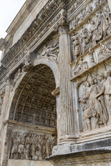 Obraz premium Arch of Trajan, ancient Roman triumphal arch, Benevento, Campania, Italy