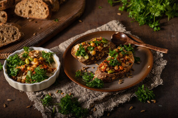 Healthy hummus with bread