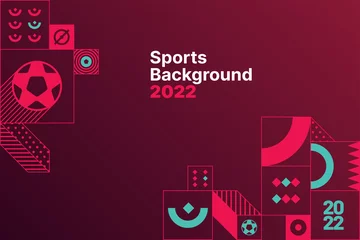 Fotobehang Sports background for event, tournament, invitation, or awards. Layout design template with geometric shapes. Championship in Qatar. Sports background trend 2022. © dimakostrov
